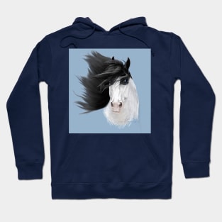 Black Pinto with Flying Mane Hoodie